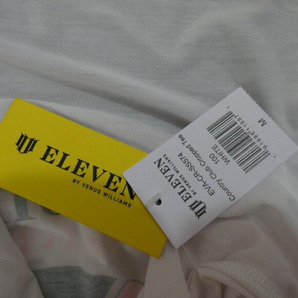 Eleven Venus Williams Women's M NWT Country Club Cropped Tee White Cotton Blend - Picture 6 of 9